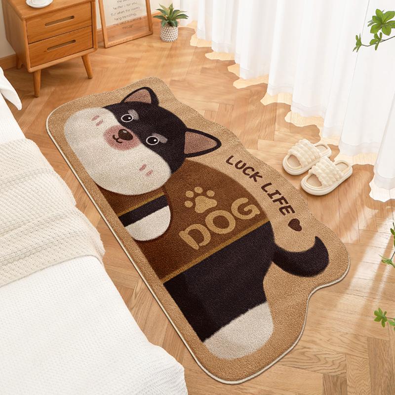 Kreslený koberec do ložnice, koberec k posteli, odolný proti opotřebení, odolný proti nečistotám, protiskluzová podložka, snadno se čistí, podlahová rohožka k arkýřovému oknu