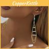 Natural Gold Elegant Stone Earrings With Trendy Fringe And Detail Chain