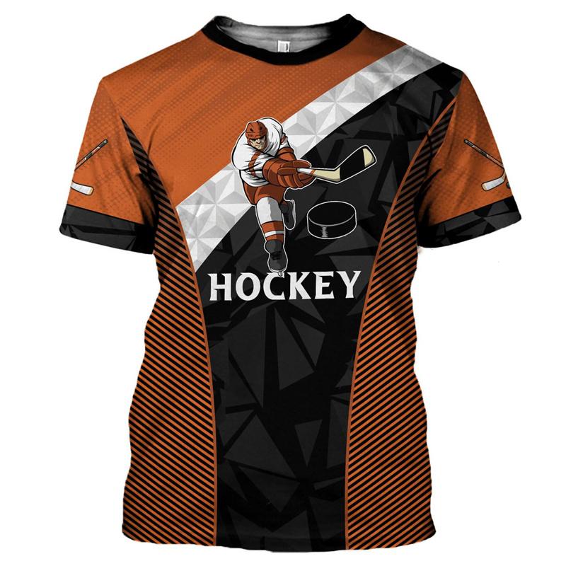 T-shirt Sportiva Estiva da Uomo con Stampa 3D e Girocollo