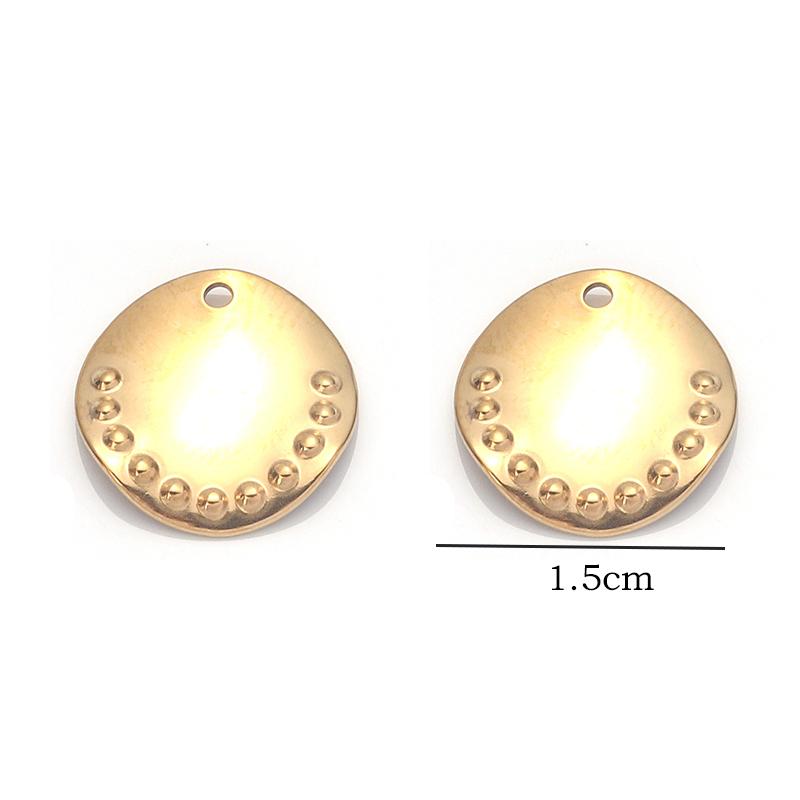 10Pcs/Lot Stainless Steel Earring Pendant Steel Gold Stripe Multi Size Style Pendant Diy Fashion Earhook Necklace Accessories