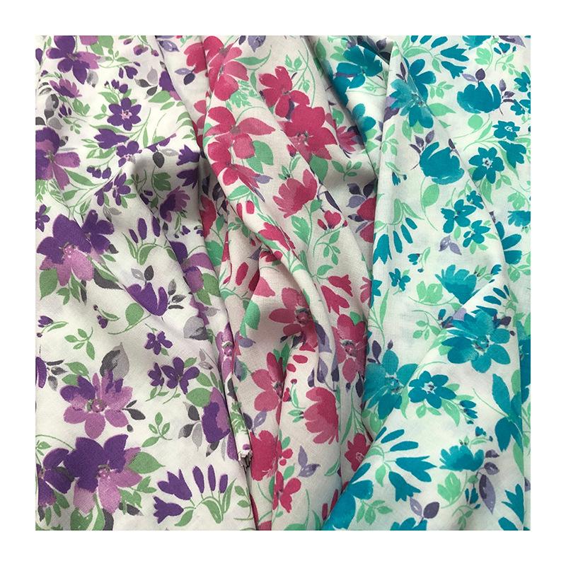 Floral Rayon Fabric Summer Digital Printed Thin Flower Tree for Sewing Pajamas Dresses 100*145cm