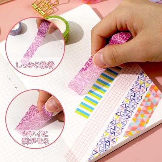 Masking Tape Cute 24 Roll Set 5m Washi Decorative DIY Gift Wrapping 15mm Width (colorful)