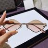 Fashion Half Frame Metal Sunglasses Luxury New Small Frame ladies's Summer Beach Street Photography Sunglasses