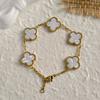 Four-leaf Clover Bracelet Does Not Fade High Quality 15mm Double-sided Bracelet for Women