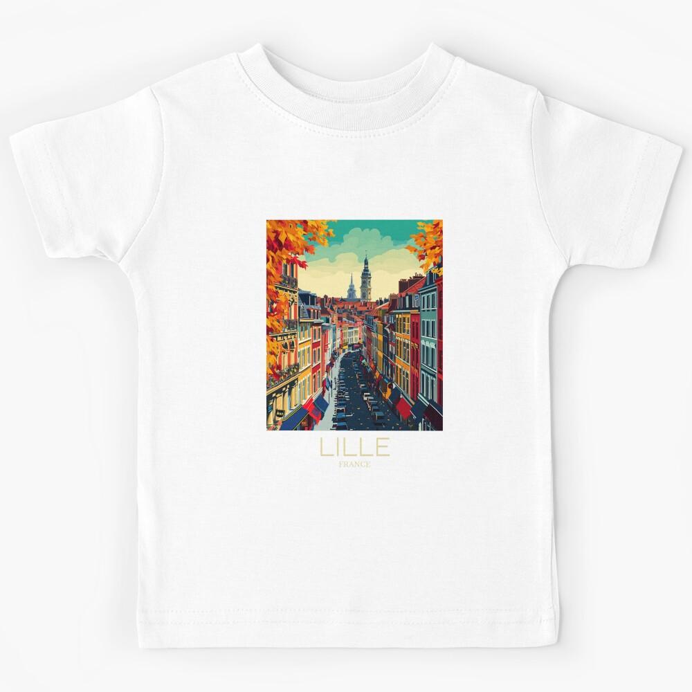 A Pop Art Travel Print of Lille - France Kids T-Shirt 140