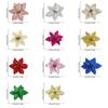 15cm Weihnachtsglitzer Poinsettia Blume Pailletten Großer Simulierter Blütenkopf Realistisch DIY Kranz Künstliche Weihnachtsblume