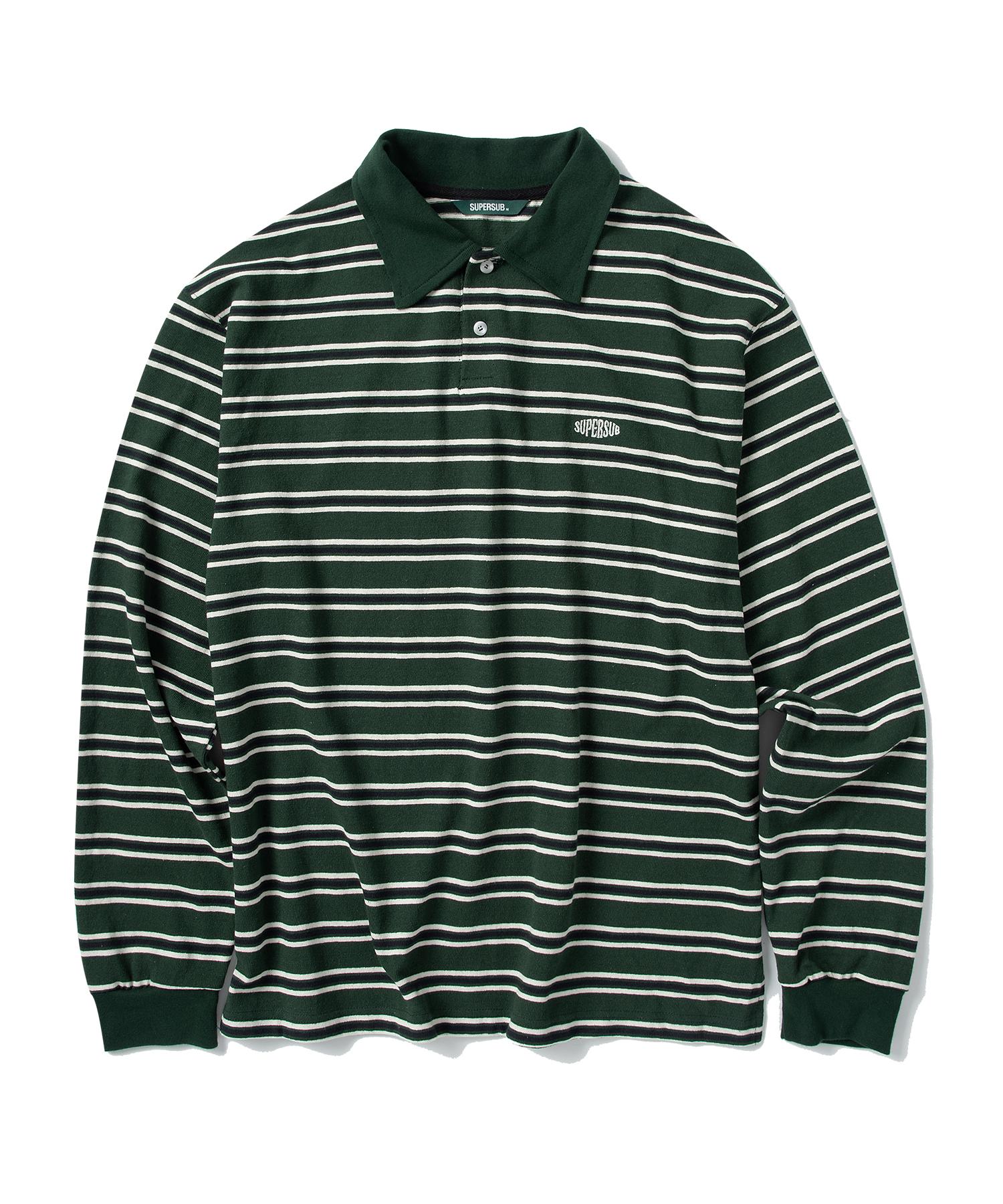 Signature Logo Stripe Polo Shirt - Green Green/M