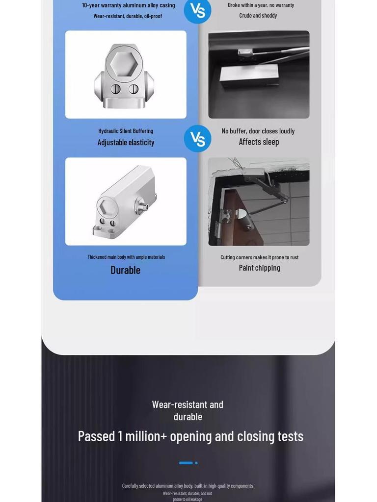 Hydraulic Silent Fire Door Closer - Push-Pull Main Door Buffer Unit