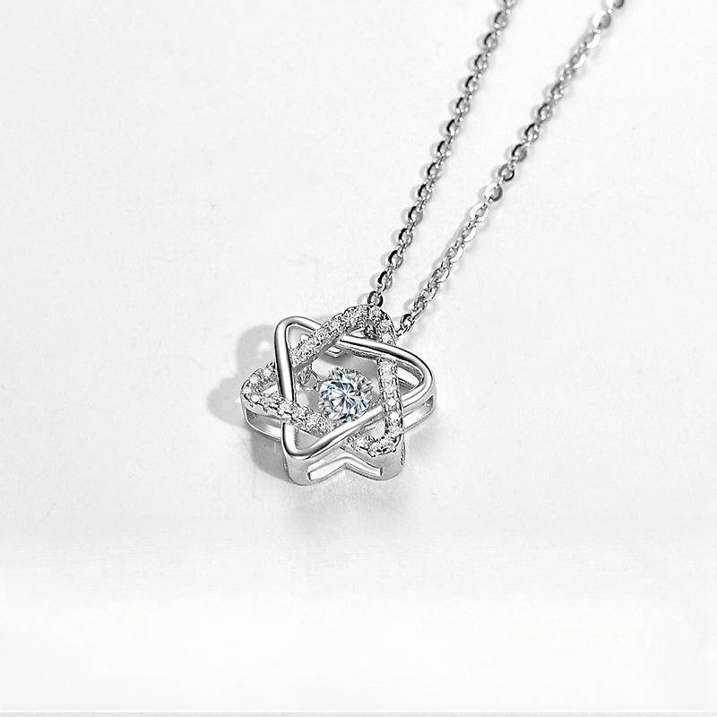 Six Star Necklace: Women's Heart Beats, High Level Sense, Clavicle Chain Tide, Light Luxury, Versatile, and Versatile