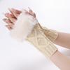 Stylish Fingerless Arm Sleeves Rhombic Pattern Elegant Knitted Gloves for Women Teens Girl Varoius Outfit Enhancer