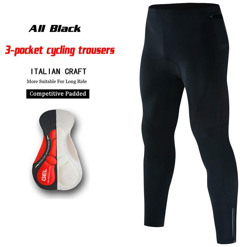 Mens Cycling Pants Lightweight Quick-Dry Breathable Road Mountain Bike Trousers With 3 Pockets