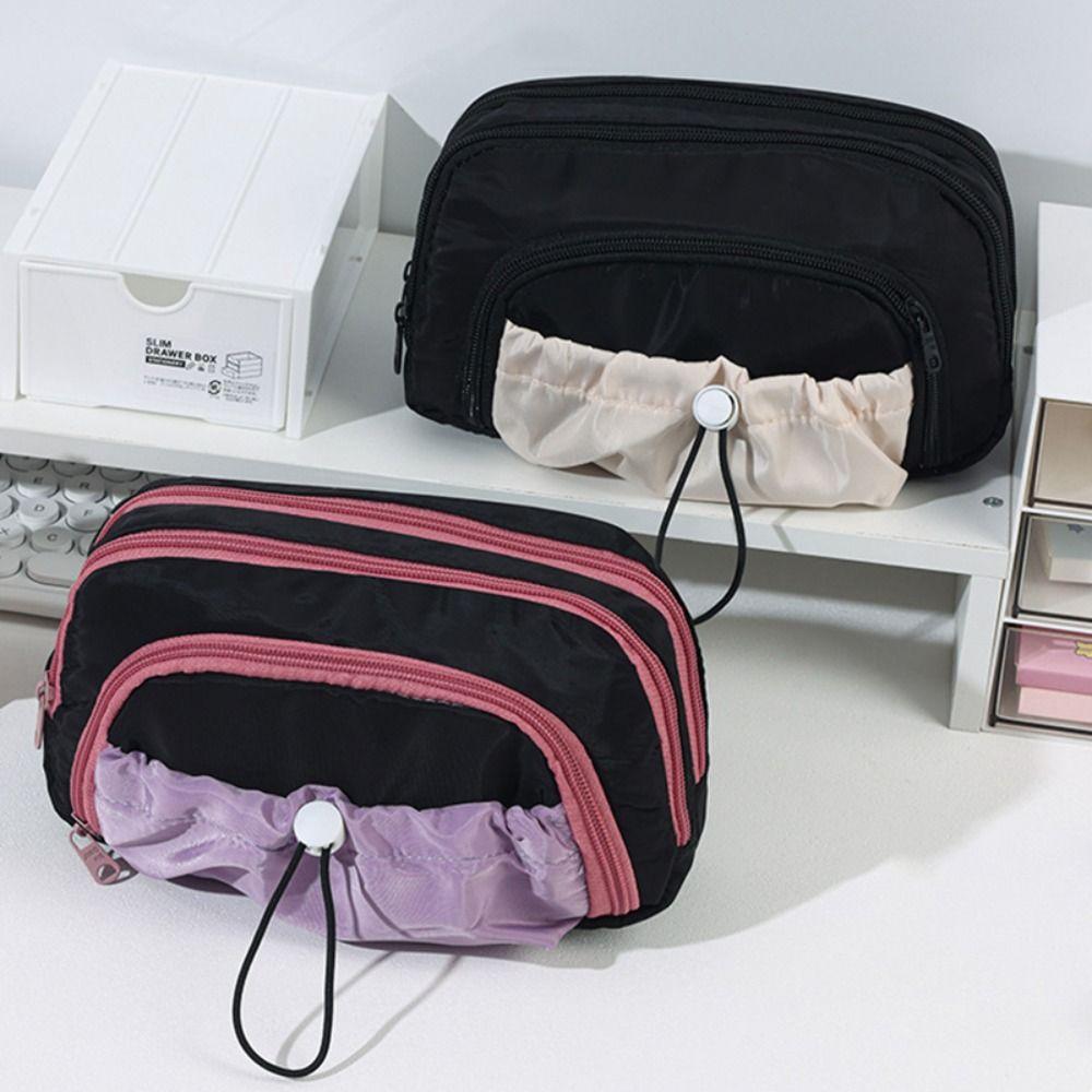 Zipper Pen Bag Five-Layer Pen Storage Bag Multifunctional Pencil Box Student