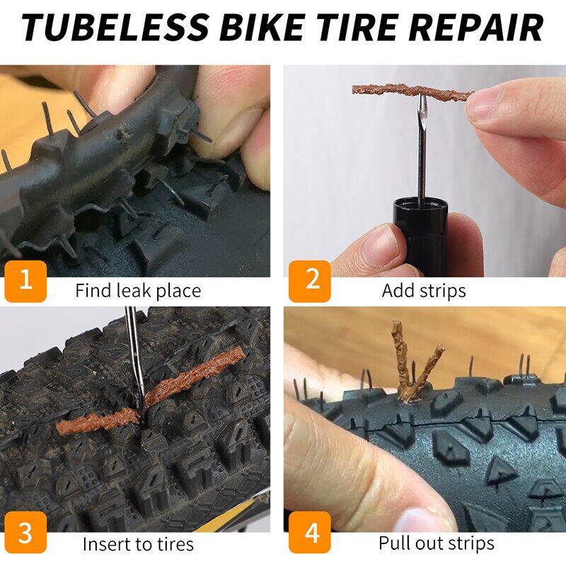 1 Set Taşınabilir Mini Lastik Tamir Alet Takımı Evrensel Motosiklet Bisiklet Tubeless Lastik Acil Tamir Lastik Şeritleri Setleri Aksesuarlar