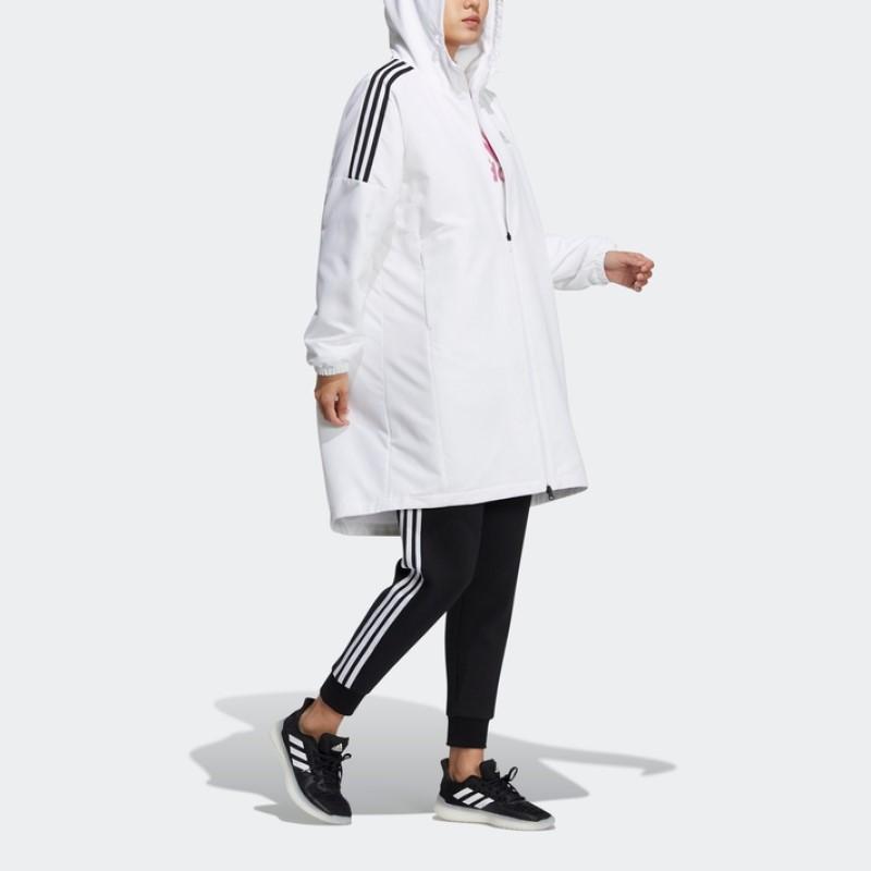 adidas Sport Training Lässige Fleecegefütterte Kapuzenjacke Damen Oberbekleidung Weiß HG1848