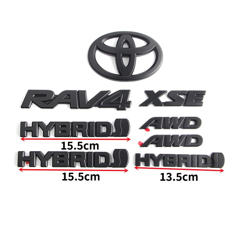 xzlhg9 Overlays NEW 2019-2024 Suitable for Toyota Rav4 XLE XSE AWD Hybrid Matte Blackout Emblems Kits