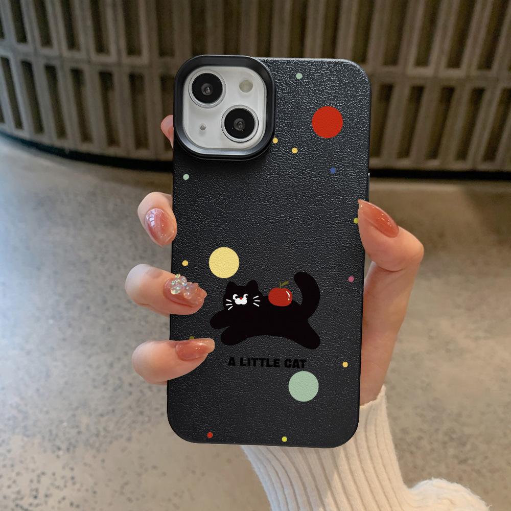Colored Bean Cat Suitable for Apple 16 Mobile Phone Case IPhone 15/14plus Cartoon 12 Lychee Pattern 11