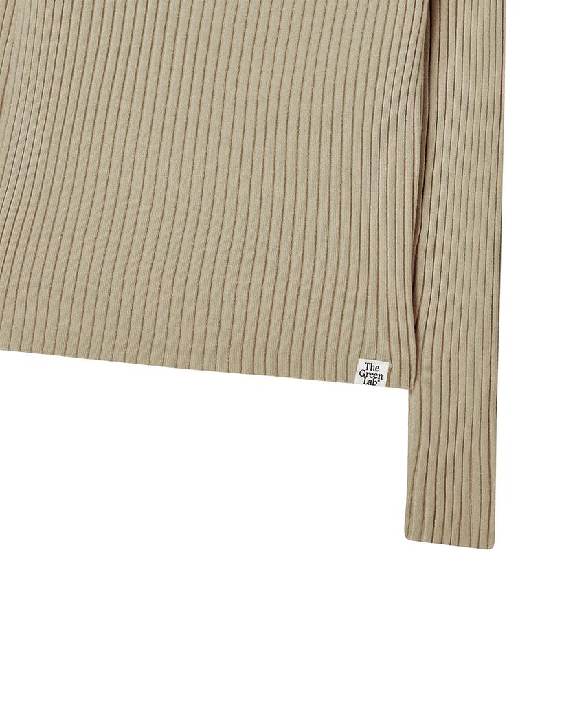 THE GREEN LAB Twist Slim Ribbed Knit [Beige]