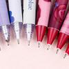 4Pcs/Set 0.5mm Gel Pen Press Quick Drying Black Ink Fine Point Stationery Flower Themed Plastic Writing Pen Office Supplies