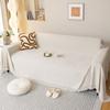 Two-seat Sofa Chenille Reversible Sofa Towel for Decoration Couch Cover With Fringes Throw Blanket Chair Slipcover for Pets Kids