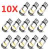 10pcs Led Car Light Glass 6000K White Automobiles license Plate Lamp Dome Read DRL Bulb Style 12V Universal