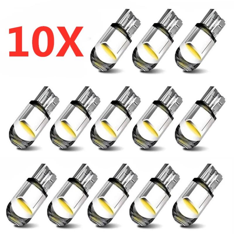 10pcs Led Car Light Glass 6000K White Automobiles license Plate Lamp Dome Read DRL Bulb Style 12V Universal