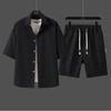 Abito casual da uomo, abiti estivi alla moda, stile coreano, pantaloncini, camicia a maniche corte