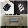 Car Accessories For Toyota Highlander Kluger 2014 - 2018 Armrest Storage Box Switch / Main Driving Glove Box Control Frame Cover