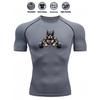 Mens Compression Short Sleeve T-Shirt Muscular Bulldog Weightlifting Graphic Breathable Quick Dry High Elasticity Gym And Streetwear Athletic Top
