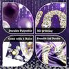 Happy 60th Birthday Backdrop Banner Purple Theme Background with Shiny Diamond Noble Elegant Birthday Party Photo Photography Prop Booth Background