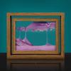 Moving Sand Art 3D Sandscape Quicksand Painting Liquid Hourglass Rotatable Wooden Frame Flowing Sand Home Decor Christmas Gift
