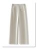 Women's Beige Wide-Leg Suit Pants - Spring 2025 Petite Casual Slimming Nine-Point Trousers