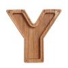 Wooden Piggy Bank with Clear Window, A-Z Letter Coin Cash Container for Kids Adults, Unbreakable Money Saving Box Decoration