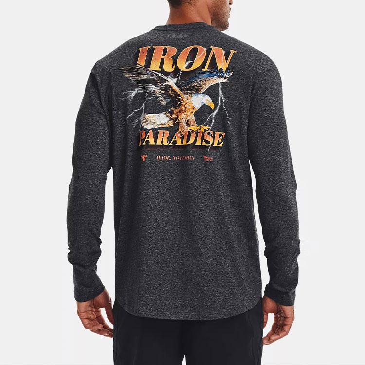 Under Armour Project Rock Outlaw Graphic Long Sleeve Training T-Shirt Men Tops Black 1367119-001