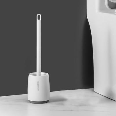 Plastic Toilet Brush with Base Set Toilet Brush Nylon Hair Toilet Cleaning Brush Toilet Brush Household White