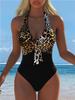 1011 Printed One-piece Swimsuit Women's European and American Sexy European and American Temu Xiyin Hot-selling Models