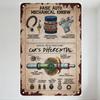 Vintage Auto Mechanical Tin Sign - Rustic Weathered Car Differential Piston Cylinder Head Belt Gear Illustration, Educational Re