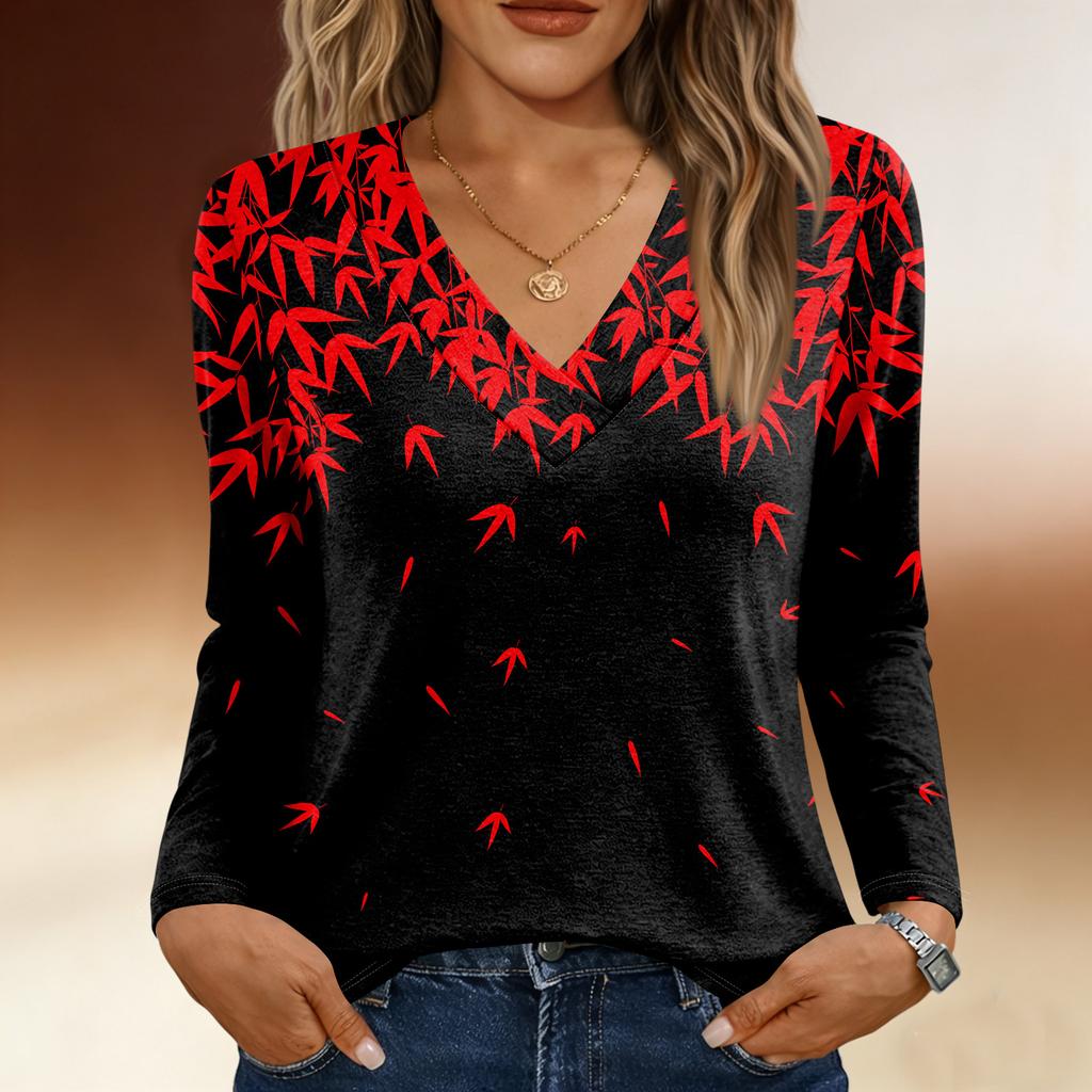 Langarmshirts für Damen, niedlicher Aufdruck, Grafik-T-Shirts, Blusen, lässig, Übergröße, Basic-Tops, Pullover