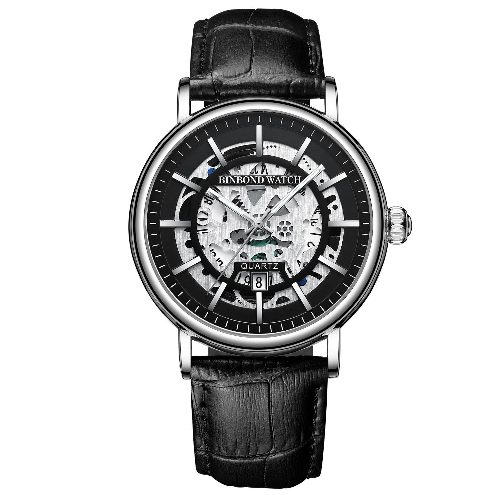2022 Trendy Men s Multifunctional Skeleton Dial Luminous Waterproof Wristwatch