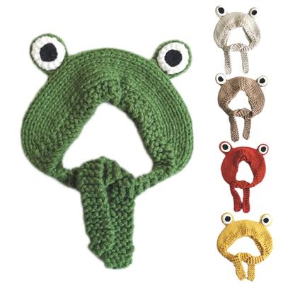 Cartoon Hat Knitted for Frog Hats Cute Party Costume Hat Unisex Winter Earflap C