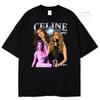 Tričko s potiskem Celine Dion 3XL Trendy unisex košile s krátkým rukávem vhodná pro muže i ženy s krátkým rukávem