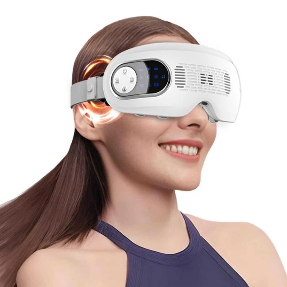 Eye Massager for Migraines Vibrating Hot&Cold Mist Eye Acupoint Massage Mask Relieve Stress Eye Care Device for Improve Sleep белый