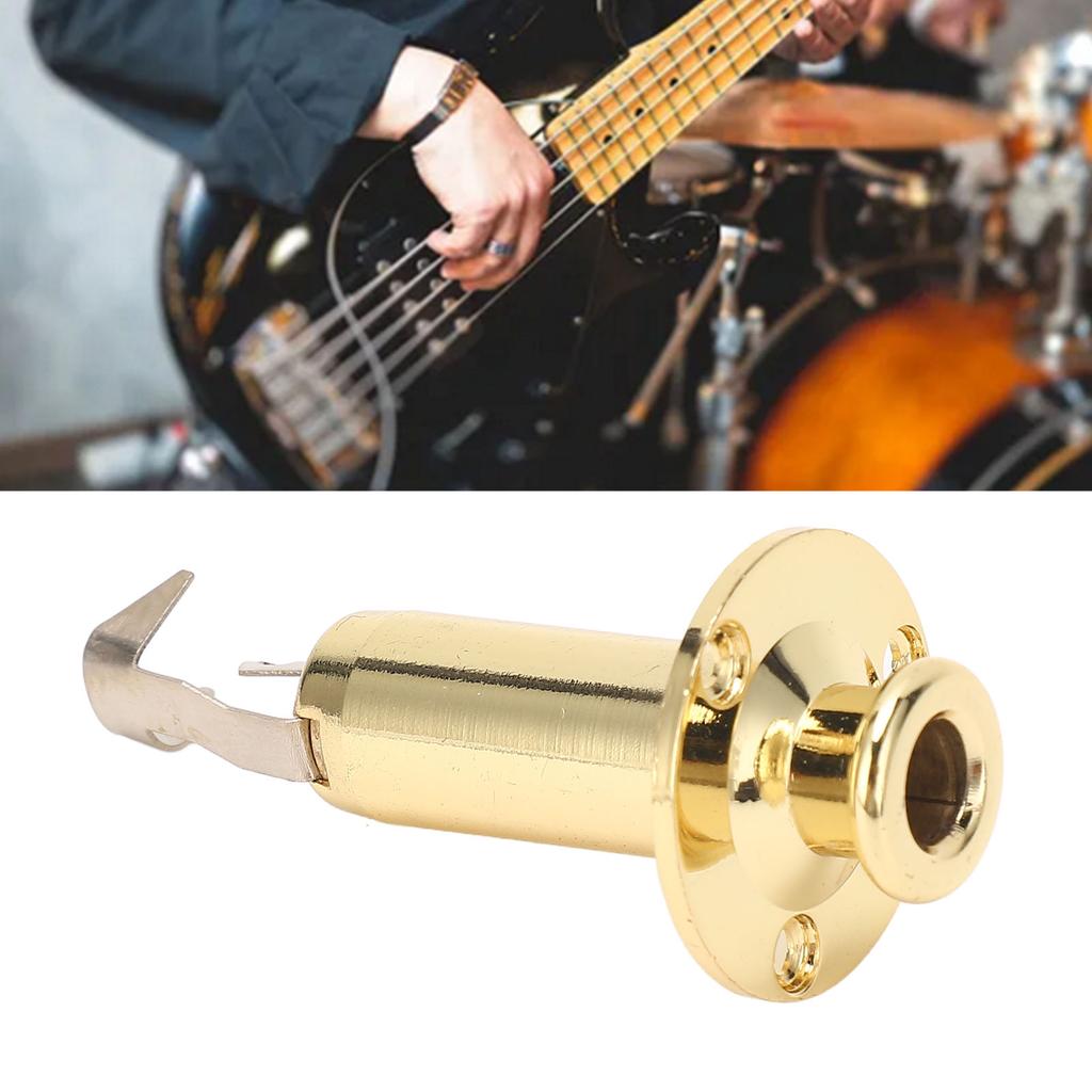 6.35mm Guitar Output Socket Metal Construction Endpin Pickup Socket for Acoustic Electric Guitars