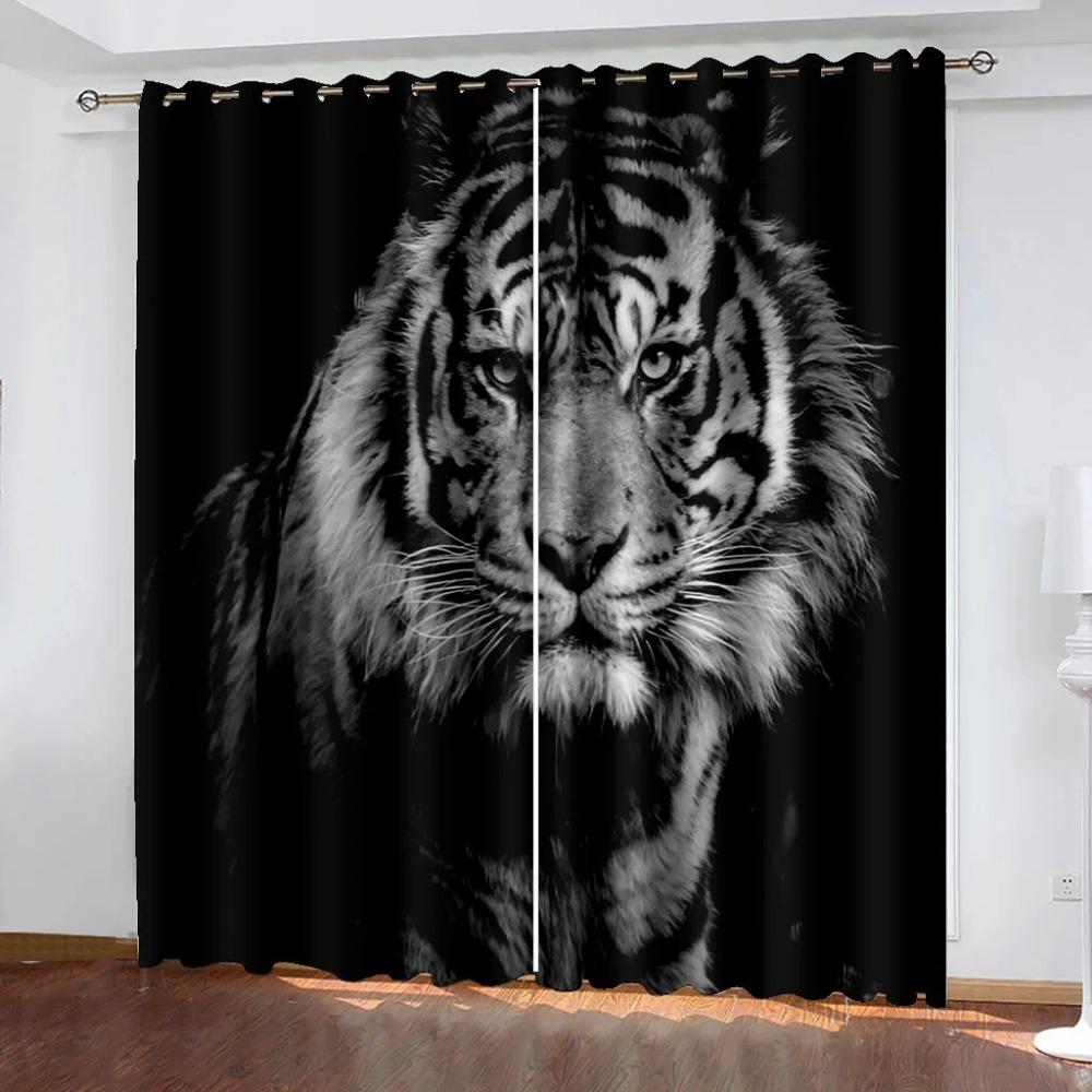 Animal Wolf Tiger Leopard High Blackout Curtains Living Room Children's Room Bedroom Thick Shading Drape New Style Dark Curtain