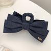 Fashionable Simple Denim Bow Hair Clip Large Shark Clip Headdress For Women Girls Sweet Versatile Hair Accessories Gifts
