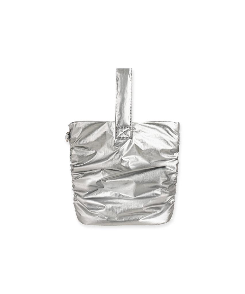 Abeehums Glossy Oval Tote Bag Abh348-707 Silver