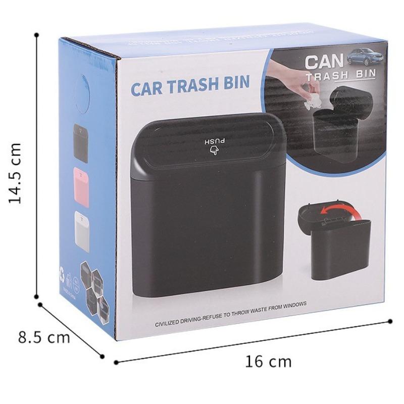 Lixeira de Carro com Tampa, Lixeira de Veículo Organizador Porta Lixo com Um Rolo de Sacos, Mini Lixeira de Armazenamento à Prova de Vazamentos para Carro, SUV, Escritório