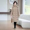 Women's XL-7X Down Cotton Long Jacket - Over-the-Knee Slimming Outerwear for Middle-Aged and Elderly