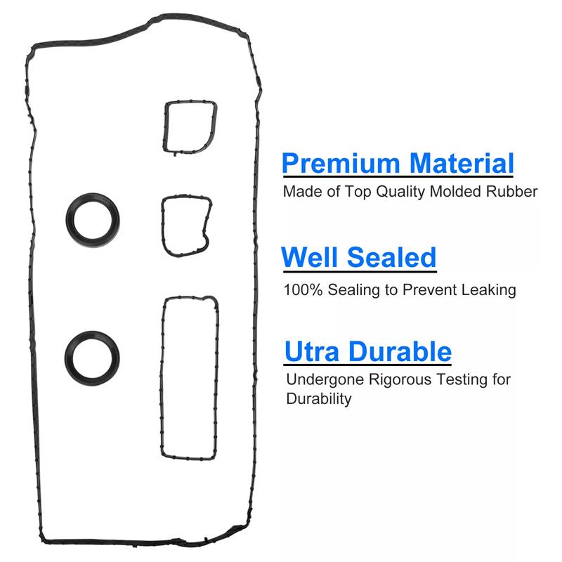 1Set Valve Cover Gasket Set For Ford Ecosport / Focus Vs50877R Vs50729 Vc4236G Black Car Accessories