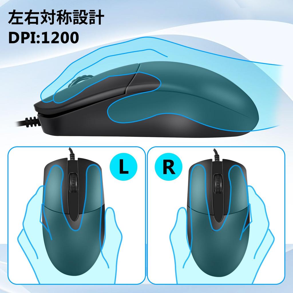 Redragon Wired Keyboard and Mouse PC Optical Mouse with Numeric Ergonomic Plug for Office or Home Work Set, Quiet, Full-Size, Waterproof, Slim,