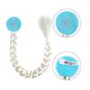 Princess Elsa Dress Costume for Luxury Ice Blue Heart Magic Braided [EKALA] Kids, 8-Piece Set, (Princess Dress, Tiara, Wand, Gloves, Necklace, Ring,